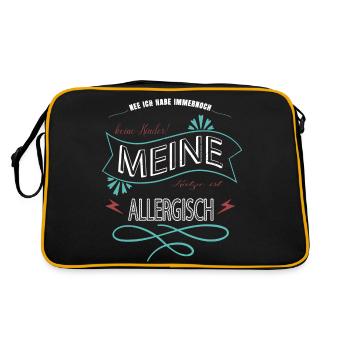 geburtstag geschenk seekatze raubkatze lustig spaß - Retro Tasche - Schwarz/Gold - Hinten