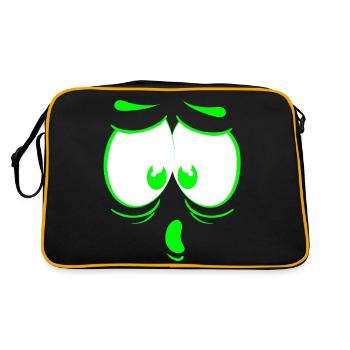 verrücktes gesicht glückliche karikatur glückliches gesicht karikatur - Retro Tasche - Schwarz/Gold - Hinten