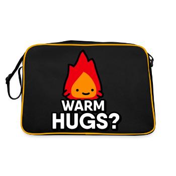 Flamme mignonne: câlins chaleureux? - Dessin numérique - Sac Retro - noir/or - Dos