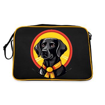 Chien noir avec ruban jaune - Sac Retro - noir/or - Dos