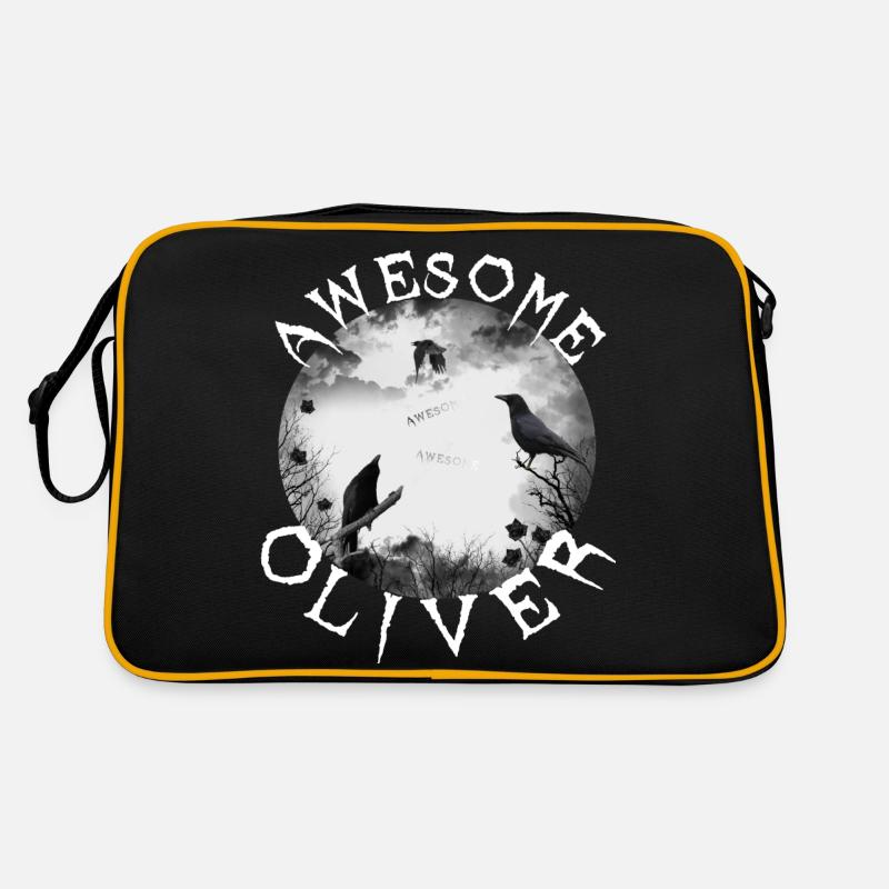 Oliver Geburtstag Oli - Retro Tasche - Schwarz/Gold