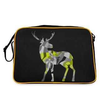 Hirsch - Retro Tasche - Schwarz/Gold - Hinten