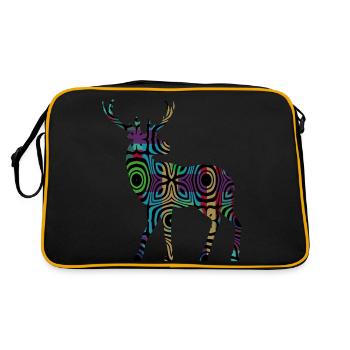 Hirsch - Retro Tasche - Schwarz/Gold - Hinten