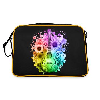 Hippie soul groovy Heure d’été Bonnes vibrations 70s 80s - Sac Retro - noir/or - Dos