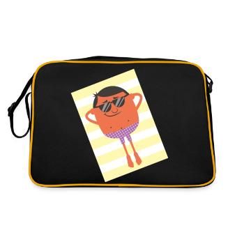 Sommer - Retro Tasche - Schwarz/Gold - Hinten