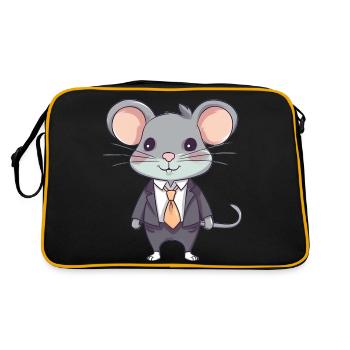 Sanfte Maus - Retro Tasche - Schwarz/Gold - Hinten