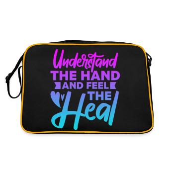 Understand the hand and feel the heal - Retro Tasche - Schwarz/Gold - Hinten
