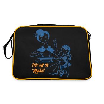 Hör off de Muddi (Mundart-Retro-Edition) - Retro Tasche - Schwarz/Gold - Hinten