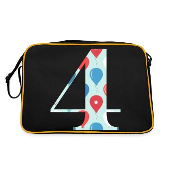 4e anniversaire ballon - Sac Retro - noir/or - Dos