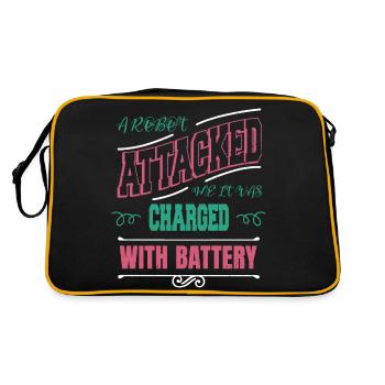 bday funny robot engineering happy colony humor - Retro Bag - black/gold - Back