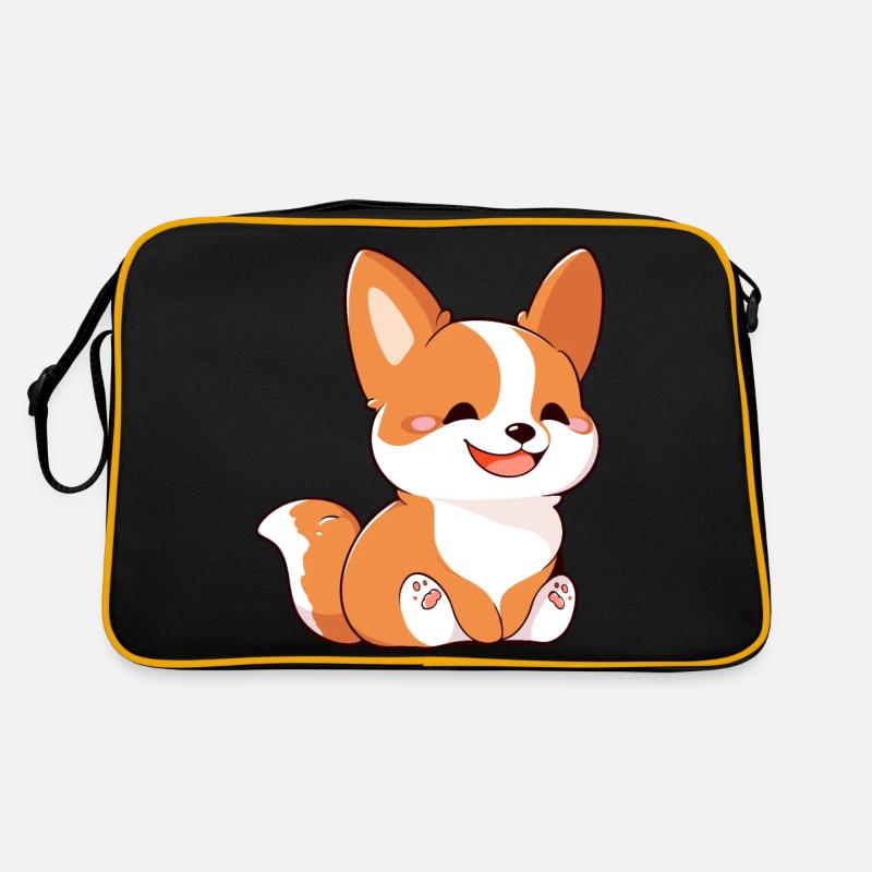 Quoi de neuf Corgi - Sac Retro - noir/or