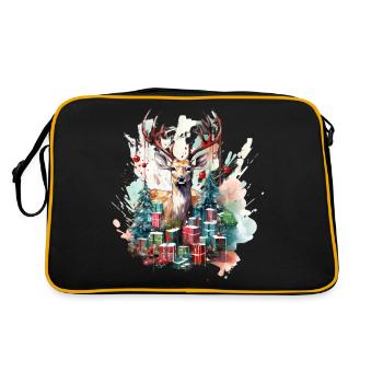 Magie du renne de Noël avec des cadeaux - Sac Retro - noir/or - Dos