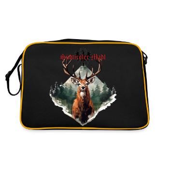 Fille du Tyrol du Sud avec un cerf, loyauté envers la terre - Sac Retro - noir/or - Dos