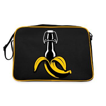 Bière à la banane | Bière on t’aime - Sac Retro - noir/or - Dos