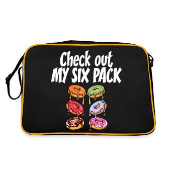 Check out my six pack Funny Doughnut Vintage - Retro Bag - black/gold - Back