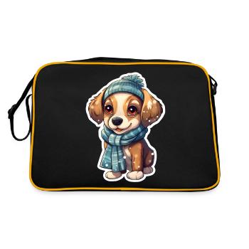 Winter Woof in the Snow - Retro Bag - black/gold - Back