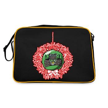 Couronne de Noël Tracteur Vert 512 - Sac Retro - noir/or - Dos