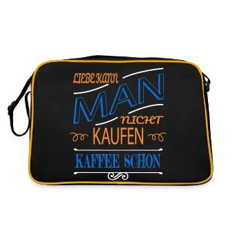 caffettiera kaffee kaffeebecher trinken - Retro Tasche - Schwarz/Gold - Hinten