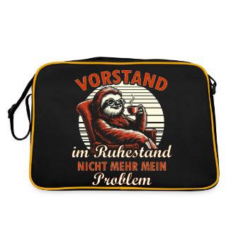 Vorstand Ruhestand - Retro Tasche - Schwarz/Gold - Hinten