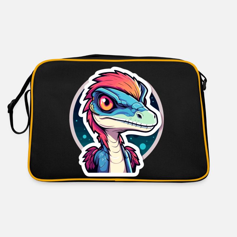 Velociraptor Dinosaur Drawing Retro Bag