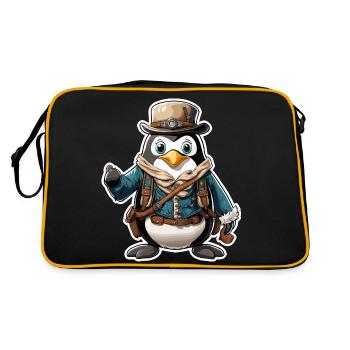 Lederhosen / Animal / Traditional costume / Tradition / Penguin - Retro Bag - black/gold - Back