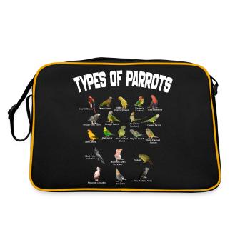 Types Of Parrots - Parrots Breeds List - Sac Retro - noir/or - Dos