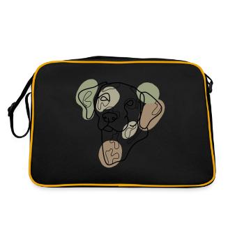 Dalmatinisches lineares Porträt - Retro Tasche - Schwarz/Gold - Hinten