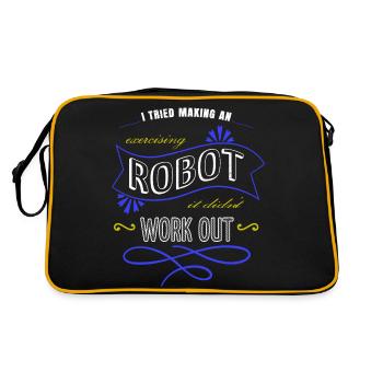 cool job present idea robotics engineering joke - Retro Tasche - Schwarz/Gold - Hinten