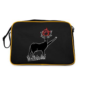 A Deer - Retro Tasche - Schwarz/Gold - Hinten