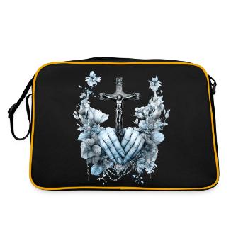 jesus bibel christliche religion christliches kreuz christlich - Retro Tasche - Schwarz/Gold - Hinten