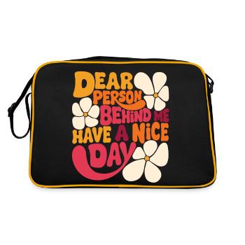Chère personne derrière moi, bonne journée. - Sac Retro - noir/or - Dos