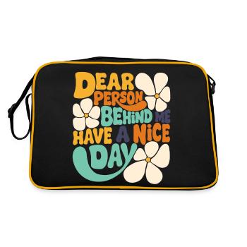 Chère personne derrière moi, bonne journée. - Sac Retro - noir/or - Dos