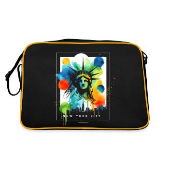 Vibrant NYC Liberty - Retro Bag - black/gold - Back