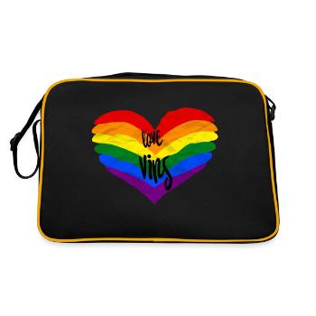 Pride LGBT-Liebe gewinnt - Retro Tasche - Schwarz/Gold - Hinten