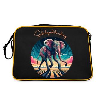 Surreal Desert Elephant - Retro Bag - black/gold - Back