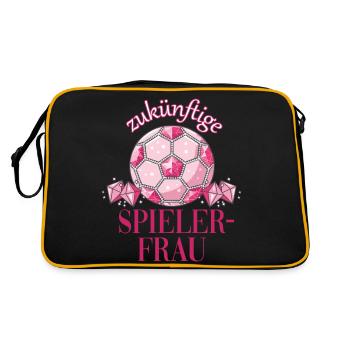 zukünftige Spielerfrau - Retro Tasche - Schwarz/Gold - Hinten