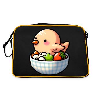 chicken food - poulet - Sac Retro - noir/or - Dos