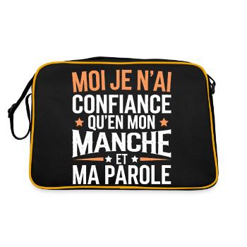 Moi, je n'ai confiance qu'en mon manche et ma paro - Sac Retro - noir/or - Dos