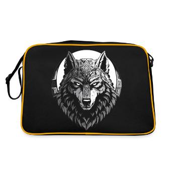 Valhalla Loup Loups Runes d’Odin Boussole nordique - Sac Retro - noir/or - Dos