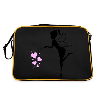 Fairy Elf Hearts - Retro Bag - black/gold - Back