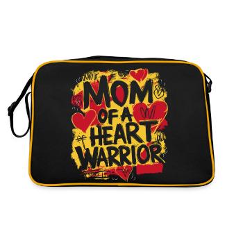 Herzkrieger Mama - Retro Tasche - Schwarz/Gold - Hinten