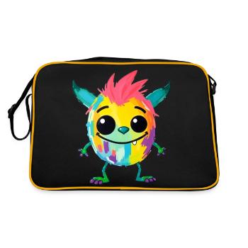 Colorful Monster Art - Cute & Playful Character - Retro Bag - black/gold - Back