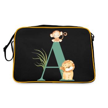 Brief an Green Jungle Animals - Retro Tasche - Schwarz/Gold - Hinten