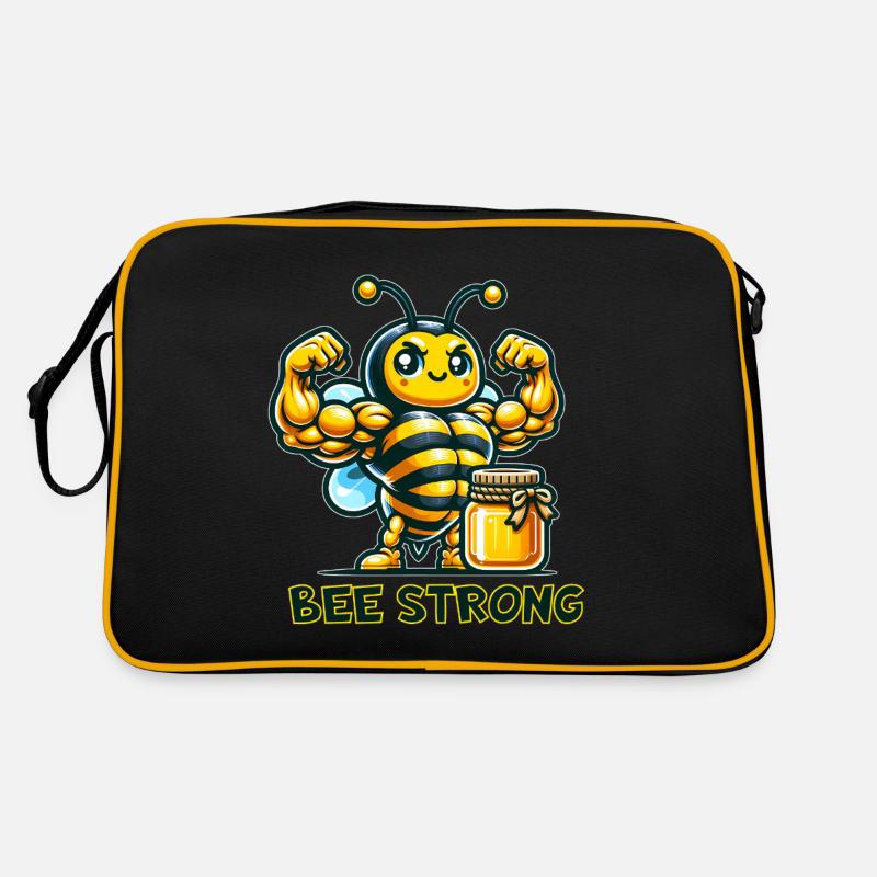 Muskulöse Biene Retro Tasche