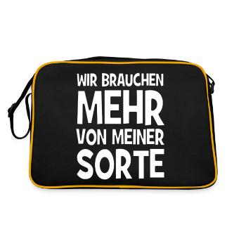 Wir brauchen mehr von meiner Sorte - Retro Tasche - Schwarz/Gold - Hinten