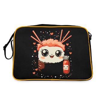 Sushi kawaii - Retro Tasche - Schwarz/Gold - Hinten