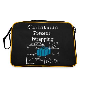 Funny Math Christmas Present Wrapping - Retro Bag - black/gold - Back