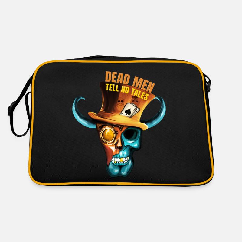 Steampunk Pirate Skull - Hand Painted Art Retro Bag