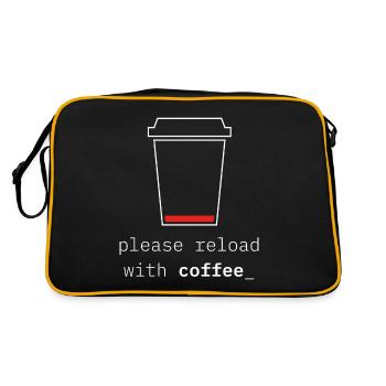 Rechargez avec du café – Batterie Faible & Café - Sac Retro - noir/or - Dos