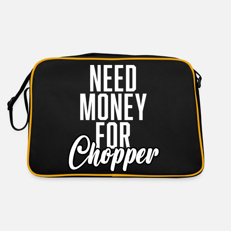 Need Money For Chopper - Retro Tasche - Schwarz/Gold
